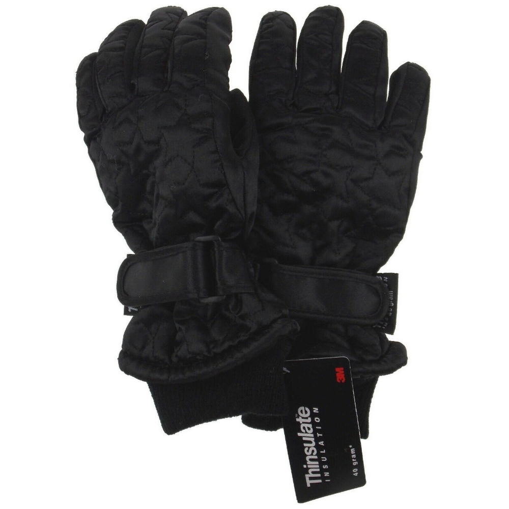 Joe Boxer Gloves Girls Quilted Winter Black 3M